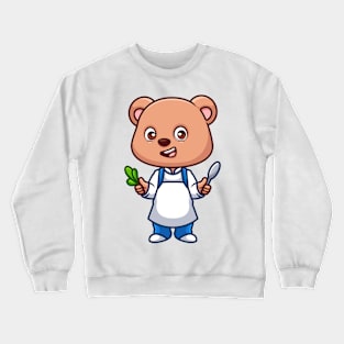 Chef Bear Cute Cartoon Crewneck Sweatshirt